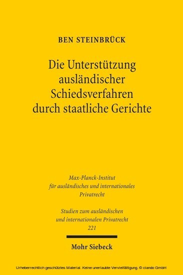 Die Unterstützung ausländischer Schiedsverfahren durch staatliche Gerichte main product photo