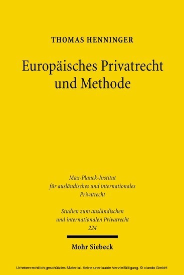 Europäisches Privatrecht und Methode main product photo