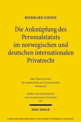 Die Anknüpfung des Personalstatuts im norwegischen und deutschen internationalen Privatrecht