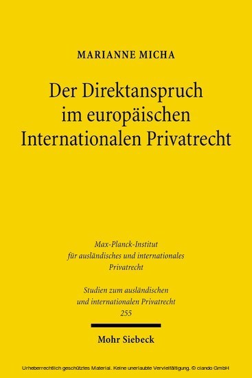 Der Direktanspruch im europäischen Internationalen Privatrecht main product photo