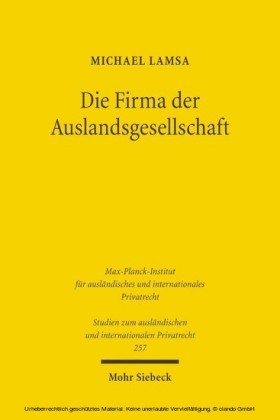 Die Firma der Auslandsgesellschaft