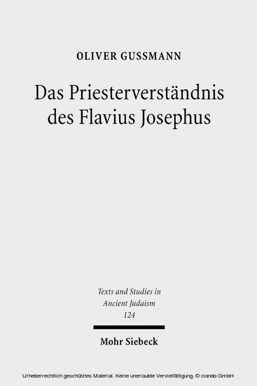 Das Priesterverständnis des Flavius Josephus main product photo