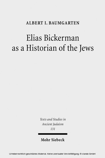 Elias Bickerman as a Historian of the Jews main product photo