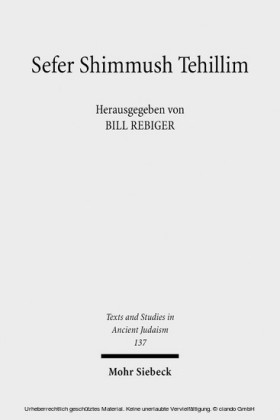 Sefer Shimmush Tehillim - Buch vom magischen Gebrauch der Psalmen