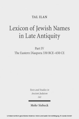 Lexicon of Jewish Names in Late Antiquity