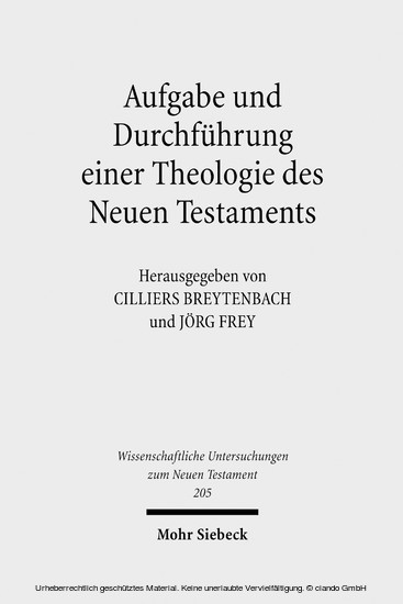 Aufgabe und Durchführung einer Theologie des Neuen Testaments main product photo