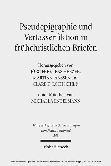 Pseudepigraphie und Verfasserfiktion in frühchristlichen Briefen main product photo