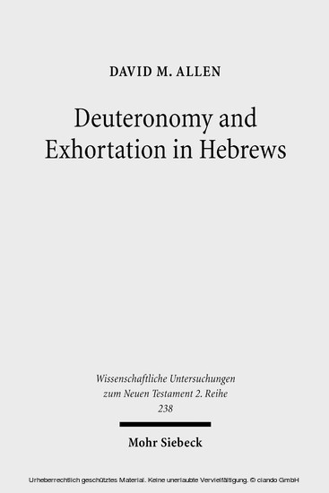 Deuteronomy and Exhortation in Hebrews main product photo