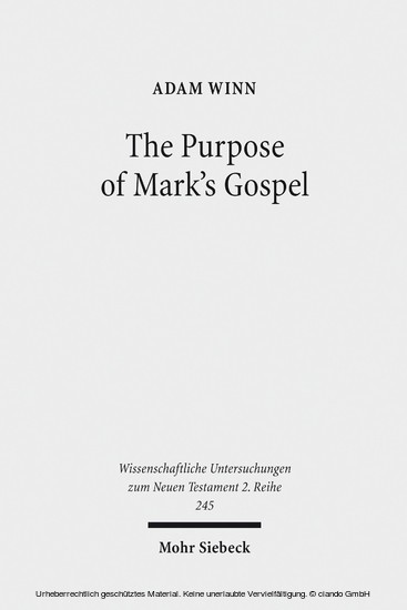 The Purpose of Mark's Gospel main product photo