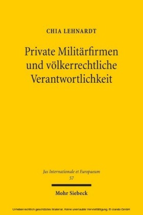 Private Militärfirmen und völkerrechtliche Verantwortlichkeit