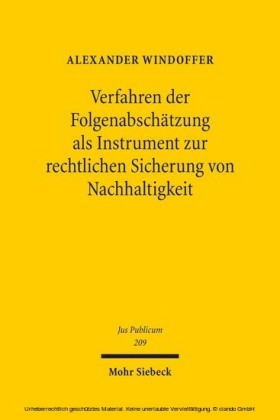 Verfahren der Folgenabschätzung als Instrument zur rechtlichen Sicherung von Nachhaltigkeit