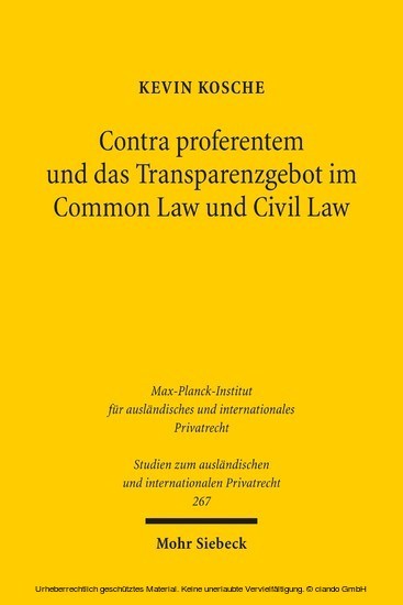 Contra proferentem und das Transparenzgebot im Common Law und Civil Law main product photo
