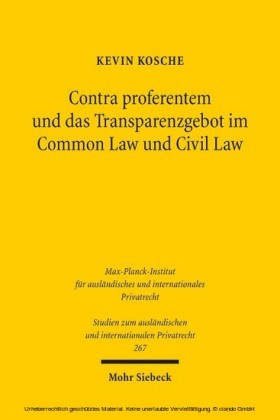 Contra proferentem und das Transparenzgebot im Common Law und Civil Law