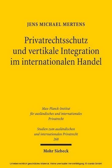 Privatrechtsschutz und vertikale Integration im internationalen Handel main product photo