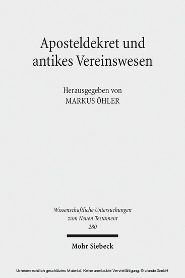 Aposteldekret und antikes Vereinswesen main product photo
