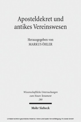 Aposteldekret und antikes Vereinswesen