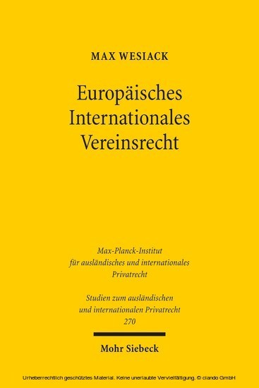 Europäisches Internationales Vereinsrecht main product photo