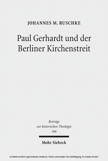 Paul Gerhardt und der Berliner Kirchenstreit main product photo