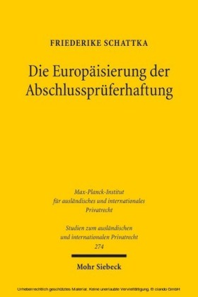 Die Europäisierung der Abschlussprüferhaftung