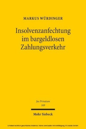 Insolvenzanfechtung im bargeldlosen Zahlungsverkehr
