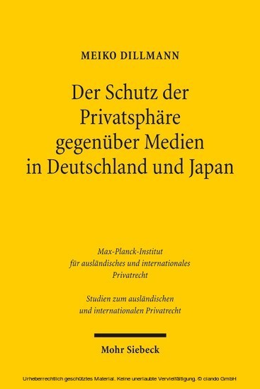 Der Schutz der Privatsphäre gegenüber Medien in Deutschland und Japan main product photo