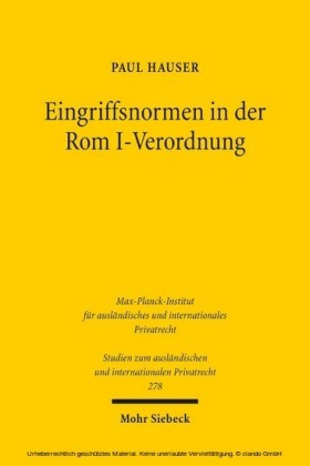 Eingriffsnormen in der Rom I-Verordnung