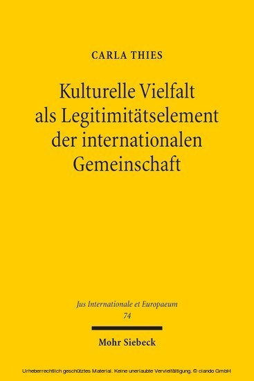 Kulturelle Vielfalt als Legitimitätselement der internationalen Gemeinschaft main product photo