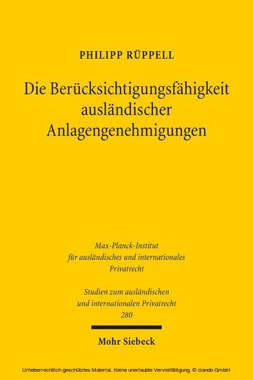 Die Berücksichtigungsfähigkeit ausländischer Anlagengenehmigungen main product photo