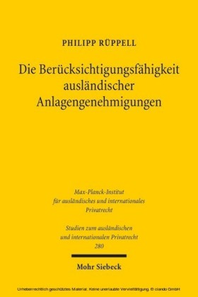 Die Berücksichtigungsfähigkeit ausländischer Anlagengenehmigungen