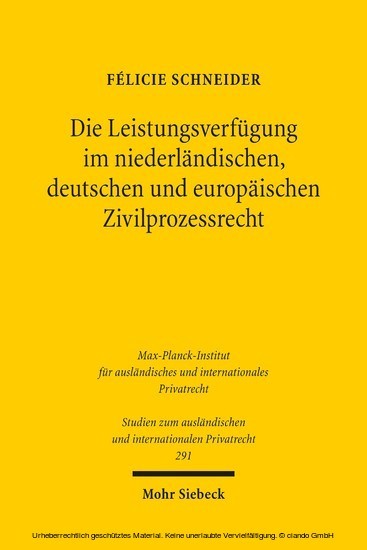 Die Leistungsverfügung im niederländischen, deutschen und europäischen Zivilprozessrecht main product photo