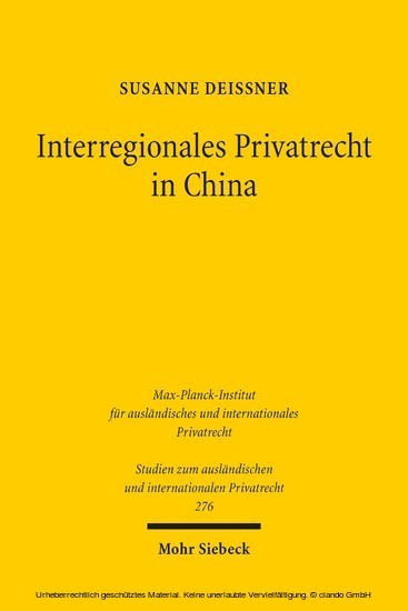 Interregionales Privatrecht in China main product photo