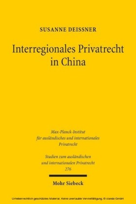 Interregionales Privatrecht in China
