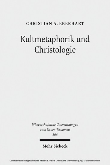 Kultmetaphorik und Christologie main product photo