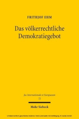 Das völkerrechtliche Demokratiegebot