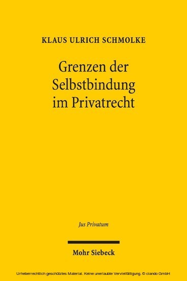 Grenzen der Selbstbindung im Privatrecht main product photo