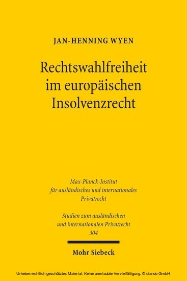 Rechtswahlfreiheit im europäischen Insolvenzrecht main product photo