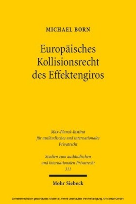 Europäisches Kollisionsrecht des Effektengiros