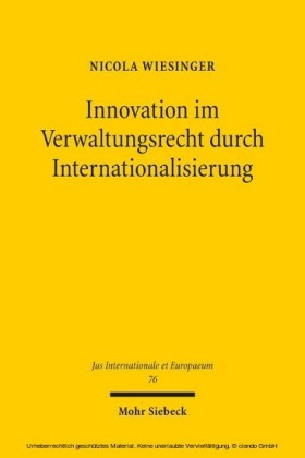 Innovation im Verwaltungsrecht durch Internationalisierung