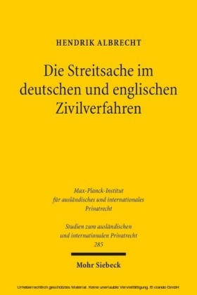 Die Streitsache im deutschen und englischen Zivilverfahren
