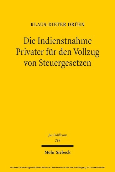 Die Indienstnahme Privater für den Vollzug von Steuergesetzen main product photo