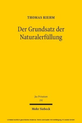 Der Grundsatz der Naturalerfüllung