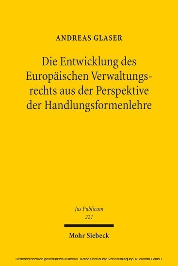 Die Entwicklung des Europäischen Verwaltungsrechts aus der Perspektive der Handlungsformenlehre main product photo