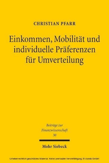 Einkommen, Mobilität und individuelle Präferenzen für Umverteilung main product photo