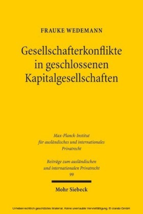 Gesellschafterkonflikte in geschlossenen Kapitalgesellschaften
