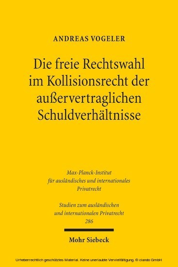 Die freie Rechtswahl im Kollisionsrecht der außervertraglichen Schuldverhältnisse main product photo