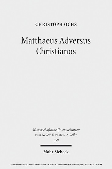 Matthaeus Adversus Christianos main product photo