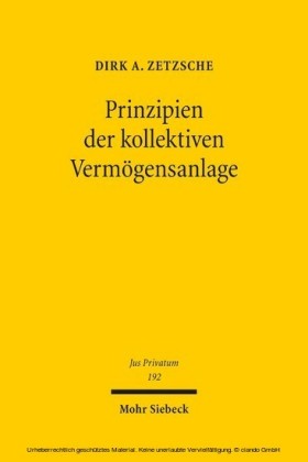 Prinzipien der kollektiven Vermögensanlage
