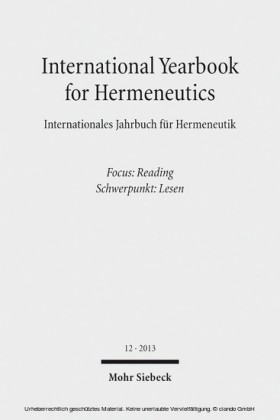 International Yearbook for Hermeneutics / Internationales Jahrbuch für Hermeneutik