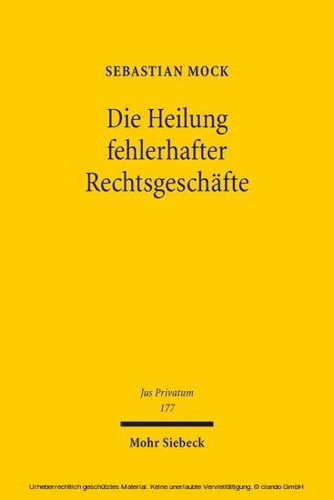 Die Heilung fehlerhafter Rechtsgeschäfte main product photo