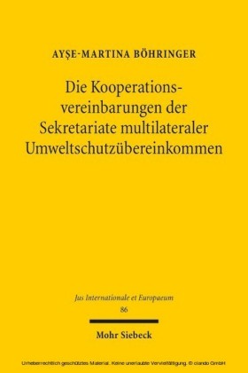 Die Kooperationsvereinbarungen der Sekretariate multilateraler Umweltschutzübereinkommen
